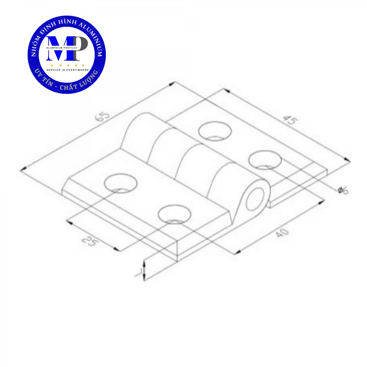  Bản Lề Nhôm 40x40 